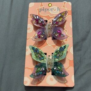 Piper Pink and Purple Butterfly Hair Accessories